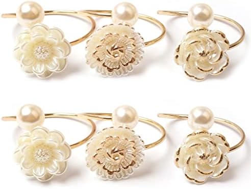 Llly 12 יחידות/טבעת מפיות חתונה מלון מפיות שולחן אבזם אבזם פרח פרח קשת טבעת מפית