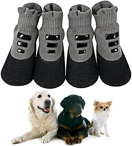 מגפי כלבים Udebohe לנעלי כלבים חיצוניות וחיצוניות, נוגדי מים, נושם רך נושם גרבי כלבים סרוגים עם