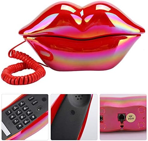 טלפון שפתיים אדומות של Hilitand, טלפון קווי שולחן עבודה מסוגנן למלון היתי מתנה אידיאלית לחברים קל