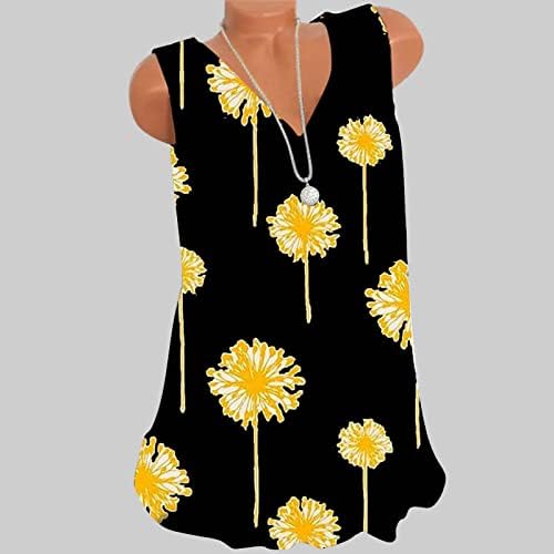 חולצות הוואי בהוואי לנשים חולצות דפס פרחים בקיץ חולצות צוואר מזדמנים חולצות צוואר נוחיות גופיות ללא שרוולים חולצות