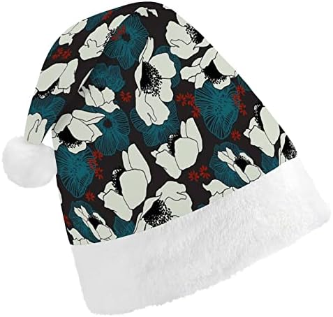 לבן כחול פרחי חג המולד כובע סנטה כובע מצחיק חג המולד כובעי חג מסיבת כובעי עבור נשים / גברים