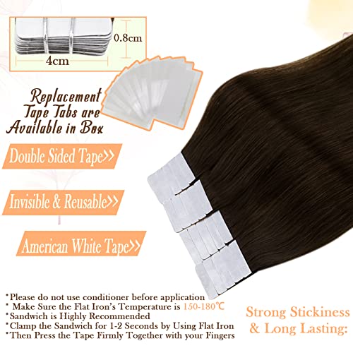 לקנות יחד לחסוך יותר תם קלנוער שתי חבילה קלטת בתוספות שיער אמיתי שיער טבעי אור כחול + 2 האפל ביותר חום 12