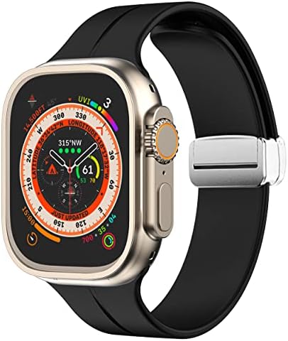 Meyzeli תואם ל- Apple Watch Ultra Band 49 ממ 45 ממ 44 ממ 42 ממ 41 ממ 40 ממ 38 ממ לגברים נשים, רצועת