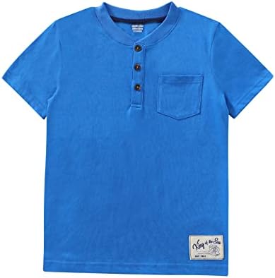 Glash Kids Boys 3-חבילות שרוול קצר חולצות הנלי עם כיס 3-14 שנים