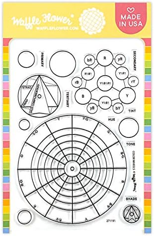 גלגלי צבע פרחי וופל סט חותמות - גלגל צבע 5-1/8 אינץ 'ועוד תרשימי ערבוב צבעים למחקרי צבע של צבעי מים, סמני אלכוהול