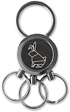 ארנבי אוריגה צורה גיאומטרית מפלדת אל חלד מפתח מפתח מפתח מפתח טבעת מכונית מפתחות מפתחות מתנה לקליפ מתנה