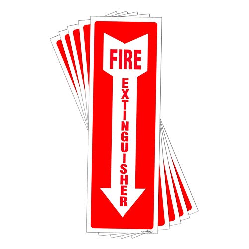 מטף אש חותם על 5 חבילות מדבקות בטיחות מטף אש 4 x 12 5 מיל ויניל - למינציה להגנה אולטימטיבית,