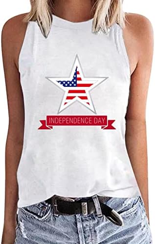 גופיות טנקים 4 ביולי לנשים דגל אמריקאי קיץ קיץ מככב חולצת טשט