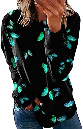 נשים עניבות לצבוע סווטשירט שרוול ארוך שרוול מזדמן חולצות טריקו 2023 חולצות חולצות נוחות רופפות חולצות טי