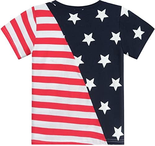 4 ביולי חולצת טריקו פעוט הילדה הילדה כוכב רביעי דגל אמריקאי ארהב חולצת יום הזיכרון הפטריוטי