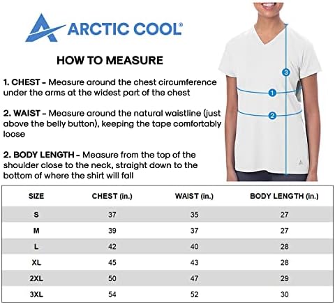 ארקטי מגניב לנשים V-Neck קירור מיידי קירור לחות ביצועים מפתחים עד 50+ חולצת אימון שרוול קצר