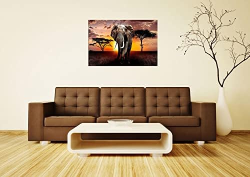 3069 בד קיר אמנות פיל תמונה אפריקאי חיות בר יצירות אמנות ציור הדפסת לסלון חדר שינה מטבח בית ולמשרד
