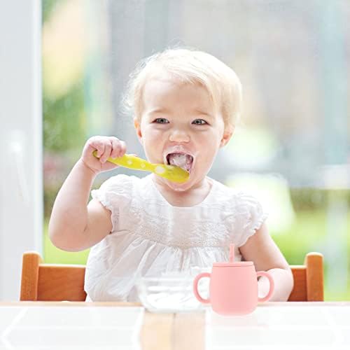 כוסות לפעוטות כוסות לפעוטות כוסות סיליקון כוס קש לתינוק כוסות אימון לילדים כוס חלב עם קשיות בקנה מידה
