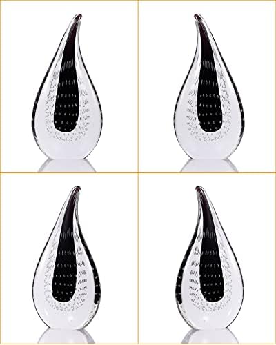 OISEGOP בעבודת יד זכוכית יצירתית מתנה צורת טיפת מים, ייחודית לעיצוב הבית, צלמיות משקל נייר משרדיות,