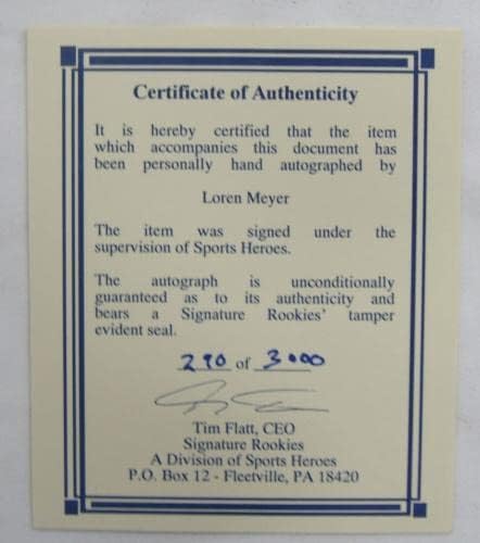לורן מאייר חתמה על חתימה אוטומטית 1995 טירונים חתימה 8x10 כרטיס כדורסל w/ - תמונות NBA עם חתימה