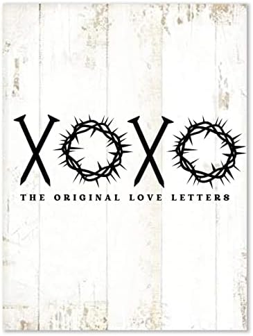 רטרו סגנון כפרי 12x16in מזרן עץ עץ חג האהבה נושא אהבה ציטוטים xoxo מכתבי האהבה המקורי