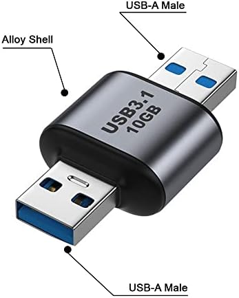 Cablecc 10 ג'יגה -סיביות USB 3.0/3.1 סוג A זכר ל- USB 3.0/3.1 תוסף מתאם נתונים זכר לשולחן העבודה