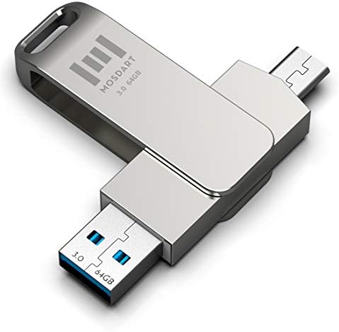 MOSDART 64GB USB C כונן הבזק 2 ב 1 OTG USB C ל- USB A 3.0 כונן אגודל כפול 64 GB סוג C מקל זיכרון רעם 3 כונן קפיצת