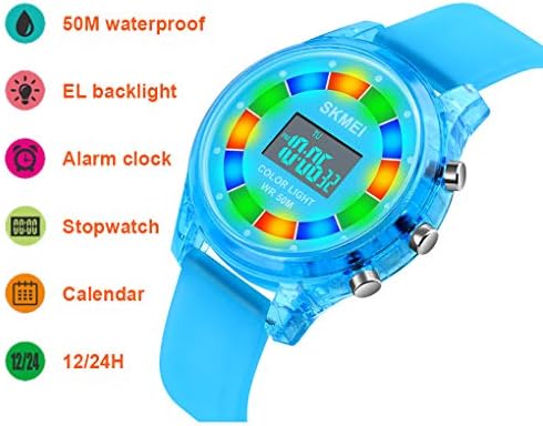 שעון ספורט דיגיטלי לילדים לילדים בנות ילד עמיד למים אלקטרוני פונקציה רב שעונים חיצוניים חמודים עם שעון
