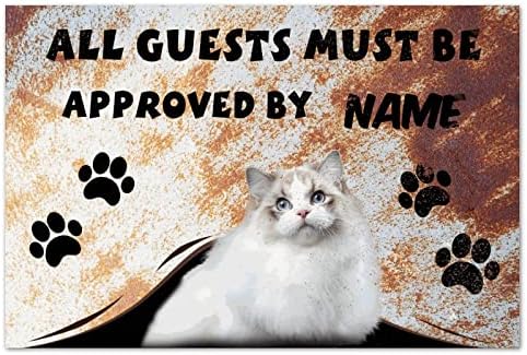 כל האורחים חייבים להיות מאושרים על ידי כניסות אזור שקועות לחתול הדפסי כפות חתול מחצלות רצפת קוקוס קוקוס מתייבשות