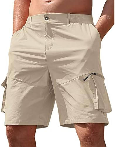 מכנסי מטען של Wenkomg1 לגברים, מכנסי קרב רב -תפקודיים מוצקים מרובי כוסות עבודה מזדמנים מכנסיים קצרים טקטיים