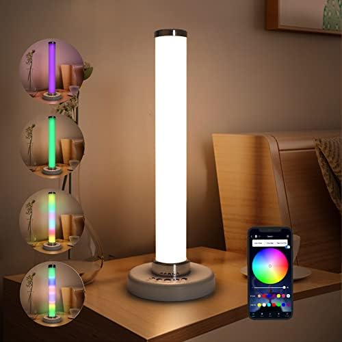 מנורת שולחן RGB לפני שידת הלילה המודרנית ניתן לעמעום לצד נורות LED לבנות חמות חמות עם USB טעינה 14.8