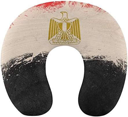 דגל מצרים נוסע בצוואר כרית זיכרון קצף U מעצבת כרית מטוס לתמיכה בראש