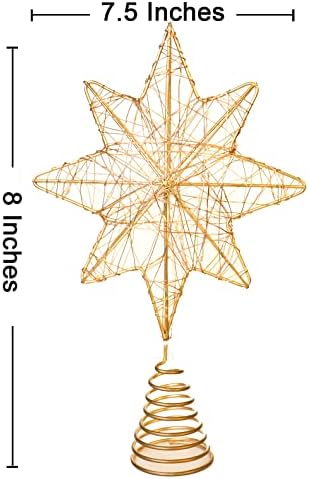 Hugsvik 30 LED עץ חג המולד קטן אורות טופר אורות לקישוטים לחג המולד, טופר כוכב כוכב בית לחם, טופר לבן מואר