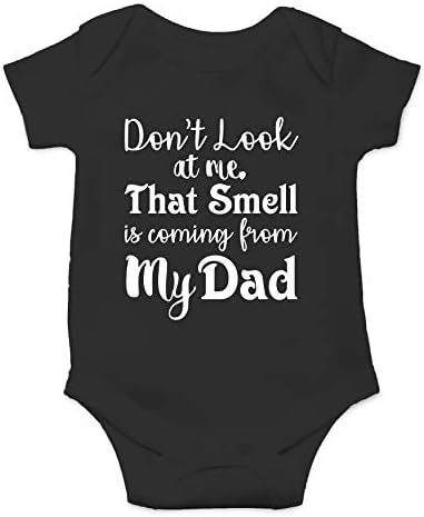 אל תסתכל עלי שהריח מגיע מאבא מצחיק מטפס תינוקות חמוד, בגד גוף של תינוק אחד