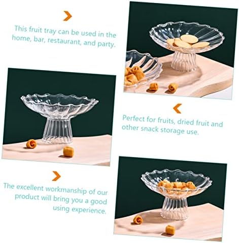צלחת פרי קריסטל צעצועית סט עוגת עוגות ברורה מכולות למזון שולחן זכוכית תצוגה עמדת עמד