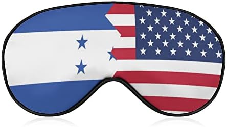 חצי הונדורן דגל אמריקאי מצחיק מסיכת עיניים שינה רכה כיסוי עיניים מכוסות עיניים עם רצועה מתכווננת צולליות לנשים