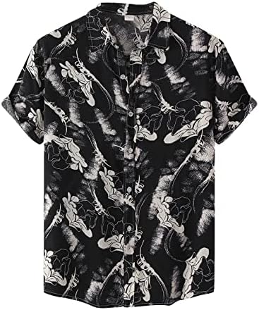 חולצות חג דודובבי מתנה עבורו קיץ שרוול קצר חדש בתוספת גודל גודל דש רופף חולצת הדפס הוואי