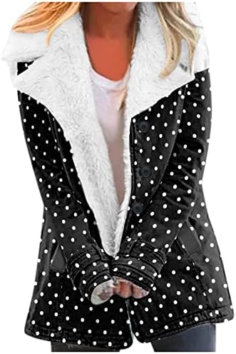 ז'קט מעיל שרוול ארוך משובץ עם חזה חד-חזה עם מעיל מעיל לנשים לנשים חורף דש חורף פלוס גודל גודל