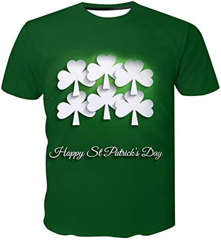 PDFBR St. Patrick's Day's חולצות גברים אדמה שרוול קצר שרוול ירוק גרפי גרפי צמרות גמדים מצחיקים שריר