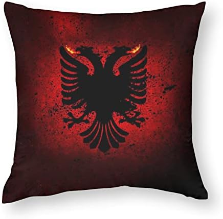 דגל אלבניה לזרוק כיסויי כריות עם רוכסן כריות כריות מרובעות מגן לספת מיטה סלון