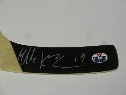 Mikko Koskinen חתום שוער מקל Edmonton Oilers הוכחה חתימה - מקלות NHL עם חתימה