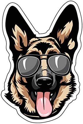 מדבקות רועה גרמנית של WickedGoodz - משקפי שמש מדבקת פגוש גזע כלבים - למחשבים ניידים טומבלרים חלונות