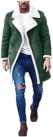 מעילי חורף של ADSSDQ Mens, ז'קט שרוול ארוך במכללה טוניקה חורפית טוניקה מזדמנת מעיל דש הדוק עבה עם כיסים