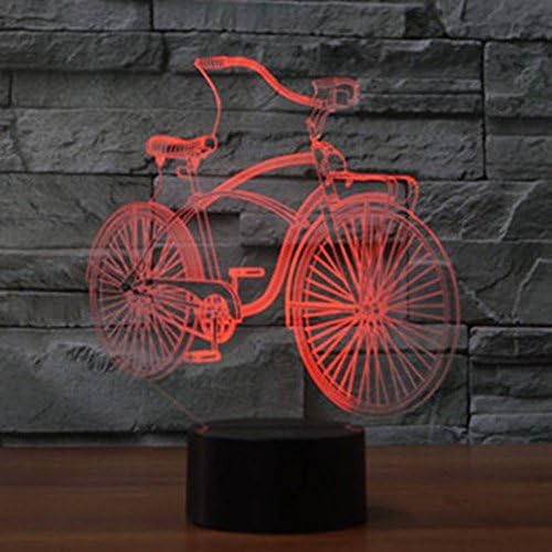 3 אופניים אופני לילה אור שולחן שולחן אשליה אופטית מנורות 7 צבע שינוי אורות הוביל שולחן מנורת חג המולד בית