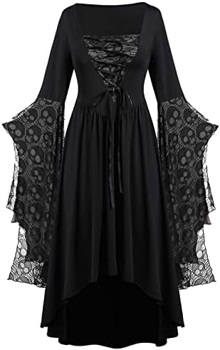 תחפושת ימי הביניים של YSLMNOR לנשים מחוך ליל כל הקדושים שמלת רנסנס גותית בתוספת גודל של שרוול שרוול בגדי קוספליי