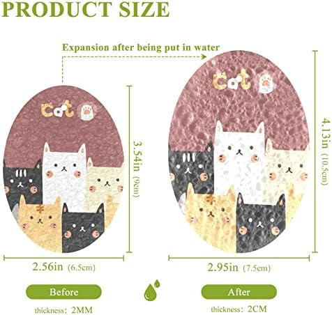 Alaza Cut חתול חתלתול הדפס Kawaii ספוג טבעי ספוג מטבח תאית ספוגי תאית למנות שטיפת אמבטיה וניקוי משק בית,