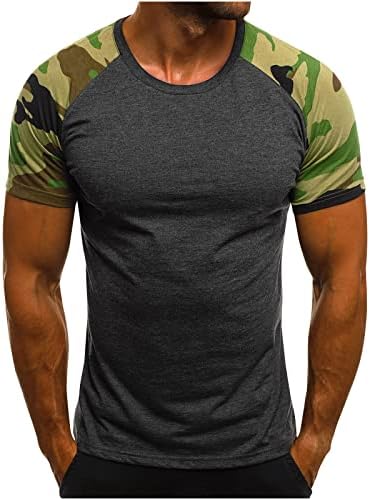 חולצת טריקו של קאם גברים הסוואה שרוול קצר הסוואה רגילה בכושר צבאי צבא סגנון צבא עגול צוואר עגול