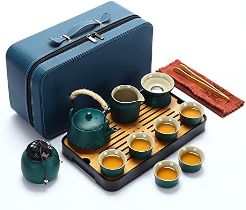 ערכת תה יפנית של Keyduacu, ערכת תה סין קונג פו, תה בוגר אסייתי SE, 6 כוסות תה, סט תה למבוגרים ניידים, נשים, חובבי