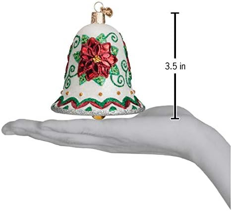 העולם הישן קישוטי חג המולד: חלבלוב פעמון זכוכית מנופחת קישוטי עבור עץ חג המולד, חלבלוב פעמון