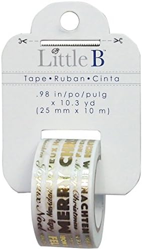 Little B 100765 קלטת נייר נייר כסף דקורטיבי, חג שמח מילה מילה משחק זהב