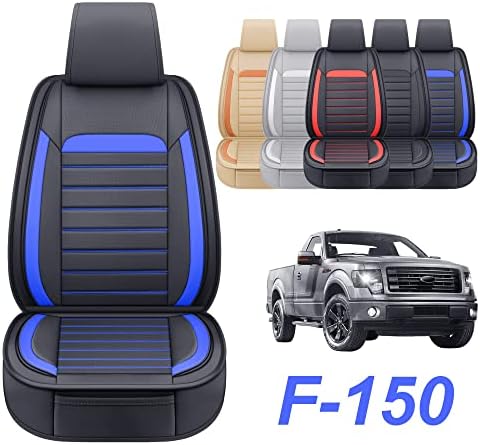 כיסויי מושב מכונית עור AOOG F150, כיסויי מושב טנדר דמוי עור דמוי עור מתאימים לשנים 2015-2022 F150
