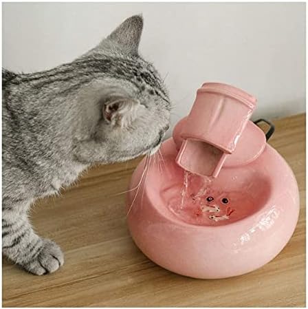 LumeCube Cat Wate Fountain Ceramic Ceramic Pet מתקן מים עם משאבה אולטרה שקט לכלבים של חתולים, קומפקט