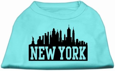 מוצרי חיית מחמד של מיראז 'ניו יורק קו סקיילס חולצת הדפסת מסך לחיות מחמד, בינוני, אקווה