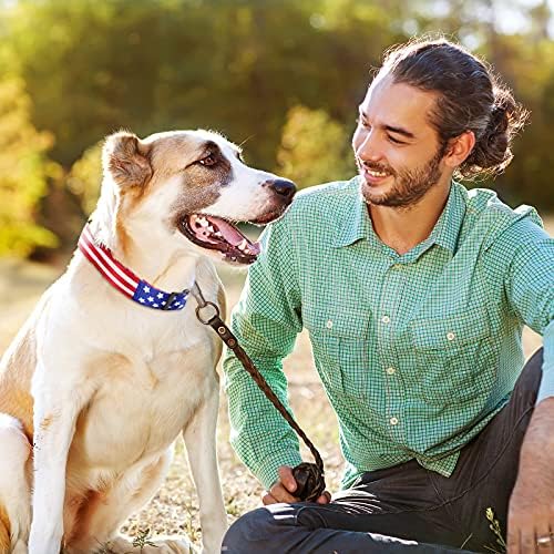 3 חתיכות דגל אמריקאי צווארוני כלבים אמריקאים מתכווננים צווארוני חיות מחמד רכים נוחים לכלבים וגורים