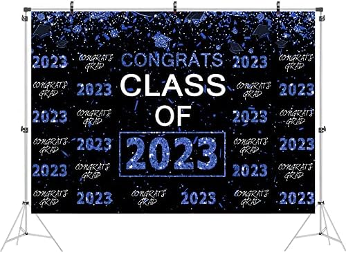 Ticuenicoa 9x6ft 2023 תפאורת מסיבת סיום גליטר שחור ואדום של 2023 מזל טוב לימודים